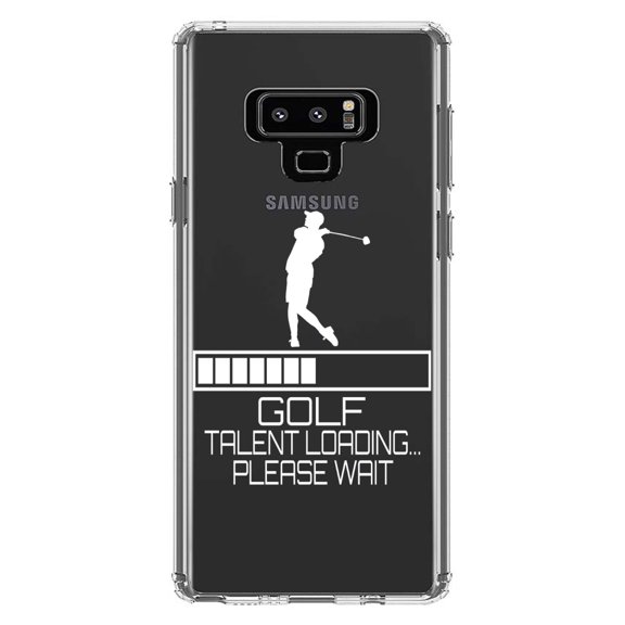 DistinctInk Clear Shockproof Hybrid Case for Samsung Galaxy Note 9 - TPU Bumper Acrylic Back Tempered Glass Screen Protector - Golf Talent Loading Please Wait