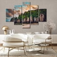 thumbnail image 2 of TISHIRON 5PCS Framed Landscape Theme Canvas Wall Art Set,60"x32" Beach Sunset Landscape Wall Canvas Art Decor, 2 of 7