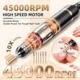 thumbnail image 3 of Professional Electric Nail Drill Rechargeable Nail File | for Acrylic & Gel, High Speed 45000RPM, Cordless, Portable Gel Polish Removal E file, Beginner Friendly, for Beauty Lovers, 3 of 10