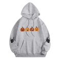 thumbnail image 4 of Chandail à Capuche d'Halloween pour Femmes, Chandail Confortable, Veste Imprimé Citrouille Mignonne, Design Mains, Tenue Décontractée Automne, 4 of 4