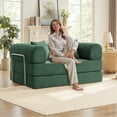 thumbnail image 4 of COOLHUT 63" W Combination Sofa, High Rebound Density Sponge Sofa Couch, Two Forms Floor Couch Three Seats Sofa Bed for Living Room, Bedroom, Green, 4 of 15
