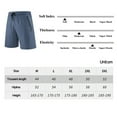 thumbnail image 4 of Men's Blue Running Shorts with Zipper Pockets Quick Dry Gym Athletic Workout Shorts for Men, 4 of 5