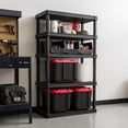 thumbnail image 2 of IRIS 5 Shelf Heavy Duty Plastic Storage Shelves, 750lb Capacity, Large Modular Shelving Unit Storage Organizer, Black, 2 of 9