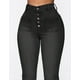 thumbnail image 4 of Jeans para Mujer 90s Vintage Sexy Ripped Mid Waist Bell Bottom#3 BlackX-Large, 4 of 5