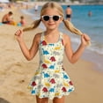 thumbnail image 3 of Uourmeti Playful Cartoon Dinosaur Skirted One-Piece Swimsuit for Girls - Quick Dry, Stretchy Swim Dress for Beach & Pool Vacations, 3 of 8
