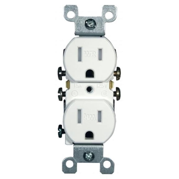 Leviton Duplex Receptacle - 15 Amp Weather Resistant Outlet - White