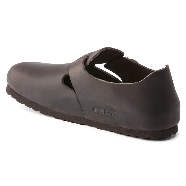 靴 BIRKENSTOCK LONDON BS 39 Birkenstock London BS Narrow Oiled Leather Clog, 39, Brown