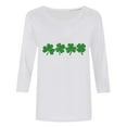 thumbnail image 4 of T-Shirt Ample à Manches Trois-Quarts et Col Rond Imprimé pour la Saint-Patrick pour Femmes, 4 of 6