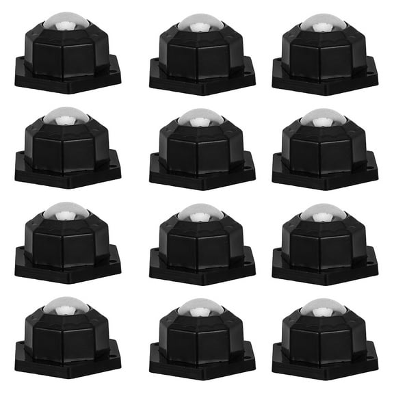 FOMIYES 12Pcs Universal Wheel Design Mini Caster Wheels for Furniture No Drill Installation 1.5x1.5x0.9Inch