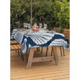 thumbnail image 3 of Outdoor Tablecloth with Umbrella Hole for Patio/Picnic/Party/Camping, Navy Blue Scallop Coastal Waterproof Table Cloth Rectangle Table Cover Washable, Summer Beach Nautical (52"x 70"), 3 of 9