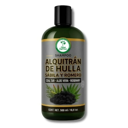 Alquitrán de Hulla, Sábila y Romero Shampoo (Coal Tar, Aloe Vera & Rosemary) 16.9 fl oz – Anti-Itch & Purifying Formula – Calming & Hydrating Care for Hair & Scalp – Viral, Refreshing Herbal Blend