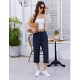 thumbnail image 4 of Ekouaer Womens Capri Pajama Pants 2026 Wide Leg Lounge Sleep Pants Soft Comfy Drawstring Pj Bottoms with Pockets, 4 of 7