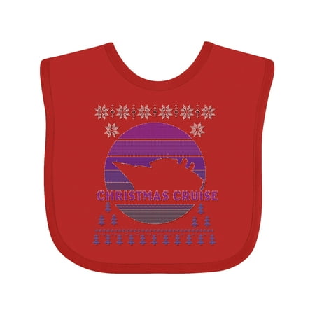 

Inktastic Faux Ugly Sweater Christmas Cruise Gift Baby Boy or Baby Girl Bib