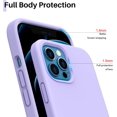 thumbnail image 4 of Shockproof Liquid Silicone Designed for iPhone 12 Pro Max Case 6.7", Gel Rubber Full Body Protection Anti-Shock Cover Case Drop Protection 6.7inch-Light Purple, 4 of 11