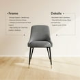 thumbnail image 5 of COLAMY Modern Upholstered Dining Chairs Set of 6 Kitchen Side Chair with Metal Legs Light Grey, 5 of 12