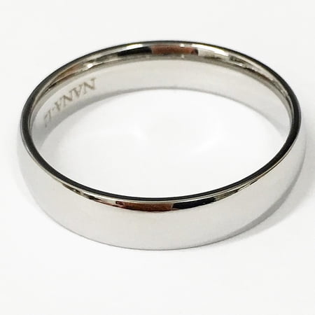 Nana Stainless Steel 4mm Half Round Comfort Fit Plain Wedding Band- Size 8.5