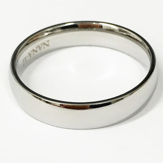 Nana Stainless Steel 4mm Half Round Comfort Fit Plain Wedding Band- Size 9.5
