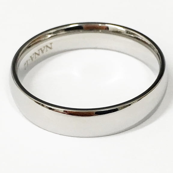 Nana Stainless Steel 4mm Half Round Comfort Fit Plain Wedding Band- Size 11