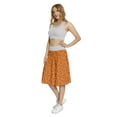 thumbnail image 3 of Women's Halloween Swirls Bats and Pumpkins A-line Printed Skirt Casual Wear, L, Orange Black, by Ambesonne, 3 of 6