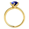 thumbnail image 3 of Mauli Jewels Gemstone Engagement Ring For Women 1.05 Carat 6MM Round Tanzanite Solitaire Ring For Womens In 18K Solid Rose White Yellow Gold, 3 of 5
