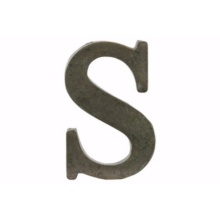 Benzara Metal Alphabet Wall Decor Letter J Tarnished Finish