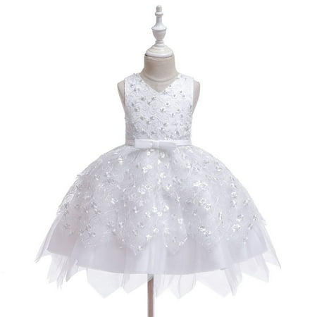 

Lovebay Baby Grils Pearl Tulle Princess Dress Birthday Wedding Gown Dresses for Toddler Kids 0-5 Years