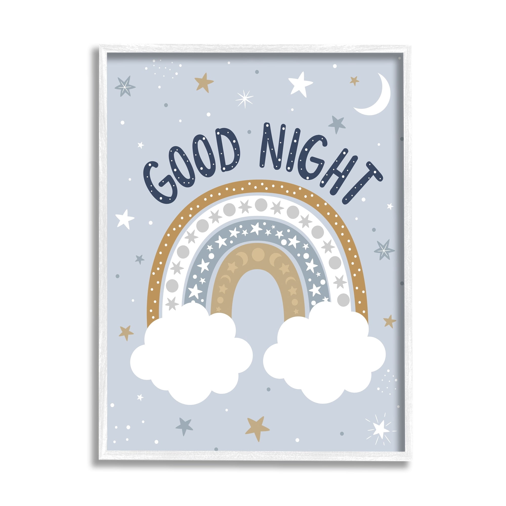 Stupell Industries Good Night Astronomical Rainbow Outer Space Symbol Stripes,11 x 14, Design by Ilis Aviles