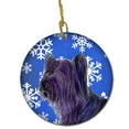 thumbnail image 1 of Skye Terrier Winter Snowflakes Holiday Christmas Ceramic Ornament, 1 of 1