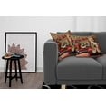thumbnail image 2 of Ambesonne Leopard Throw Pillow Cover Pack of 2, Big Cat on Sectional Sofa, 2 Pcs-36"x16", Red Apricot Dark Salmon, 2 of 5