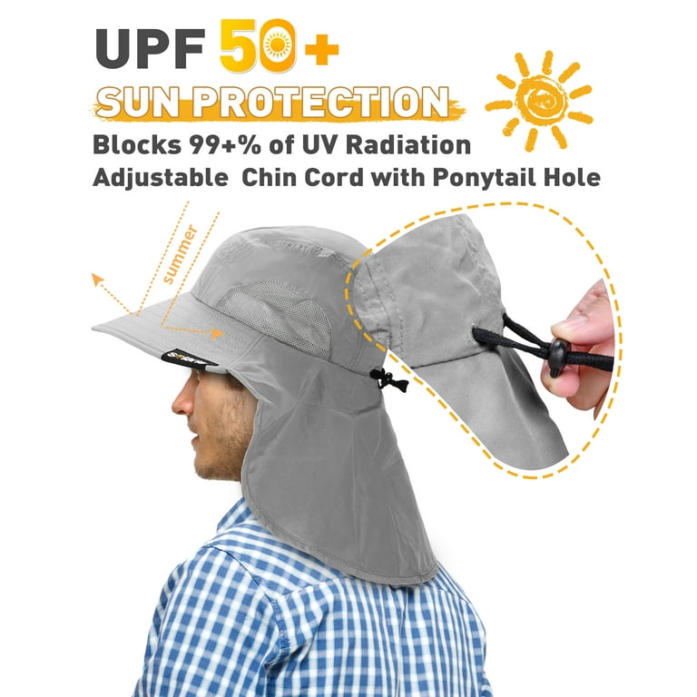 Sun Blocker Adventure hat UPF 50 rated Outdoor hat Wide brim with Back flap