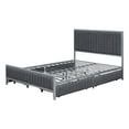 thumbnail image 4 of Yesfashion Linen Metal Frame Upholstered Bed with 4 Drawers, Linen Fabric, 4 of 9
