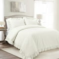 thumbnail image 2 of Lush Decor Reyna Cotton Duvet Cover White 3Pc Set Full/Queen, 2 of 11