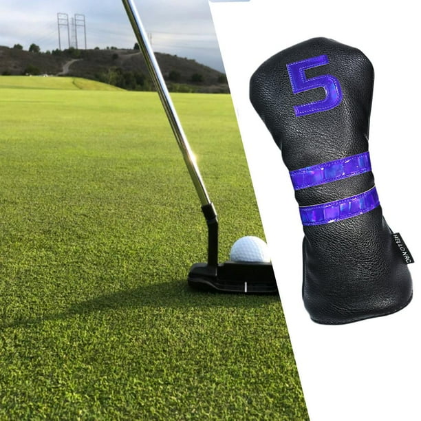 Cubierta para la cabeza de madera de golf Impermeable Utilidad para conductores Cubierta para la cabeza Cubiertas para clubes Protección Impermeable Negro No.5 Soledad Casco de palo de golf
