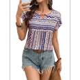 thumbnail image 2 of Blusas de Verano de Corta para Mujer, Blusas Elegantes e Informales, Color Abeja, Talla M, 2 of 9