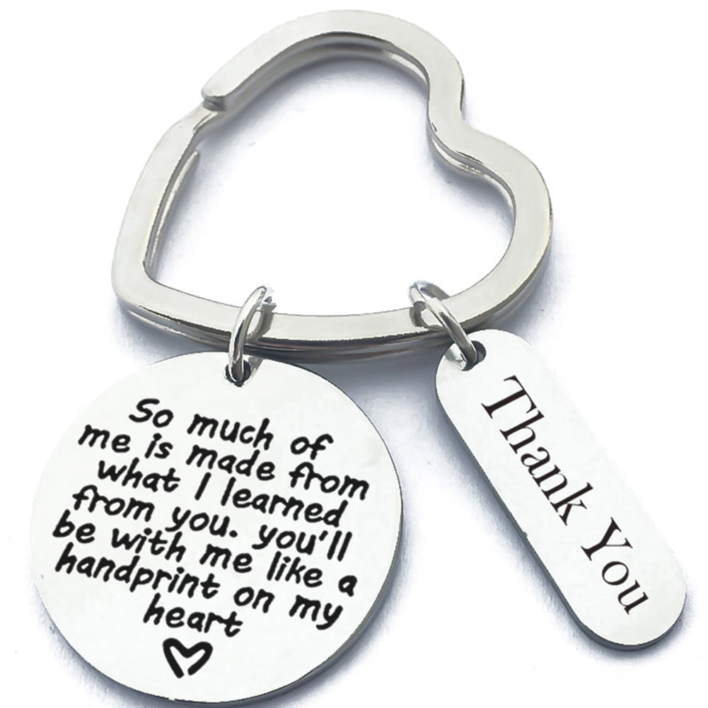 Teachers' Day Gift Keychain Engraved Thanks Keyring Stainless steel KeyCha_hgPT
