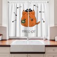 thumbnail image 2 of Ambesonne Funny Cat Kitchen Curtains, Pirate Kitten Cartoon, 55"x30", Marigold Black White, 2 of 3