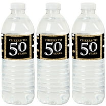 Big Dot of Happiness Adult 50th Birthday - Gold - Birthday Party Water Bottle Sticker Labels - Set of 20