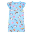 thumbnail image 3 of WIBACKER 3-12Y Girls Flutter Sleeve Unicorn Nightgown Soft Kids Nightdress Pajamas for Toddler to Big Girl Nightie Dress, 3 of 9