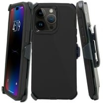 Black Rugged Shockproof Defender Phone case Cover  For / Apple iPhone 16E / With Belt Clip