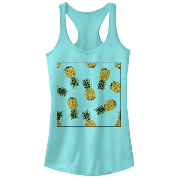 Junior's Lost Gods Pineapple Pattern Racerback Tank Top Cancun X Large