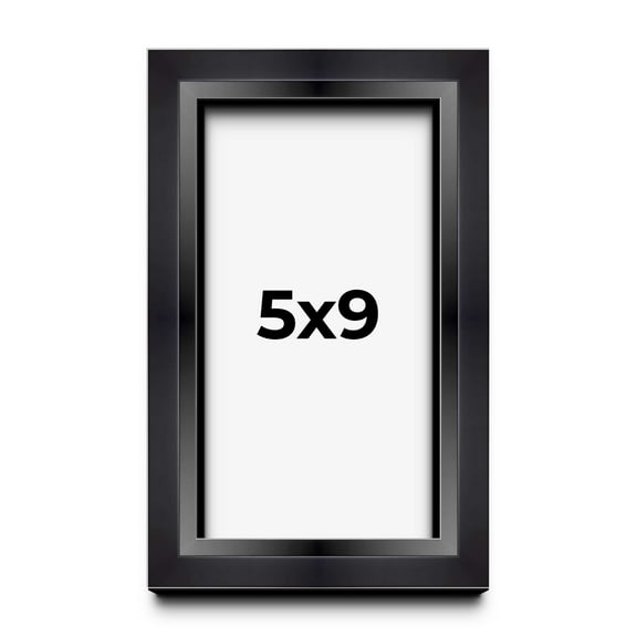 5x9 In Shadow Box Frame Black | 1.25 inches Deep Real Wood Contemporary Shadowbox Display Frame |