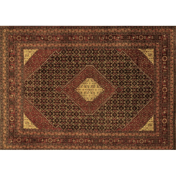 Ahgly Company Indoor Rectangle Persian Brown Traditional Area Rugs, 7' x 10'