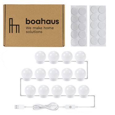 Boahaus Modern Dimmable 14 Bulbs for Makeup Vanity and DIY Projects with Easy Installation.