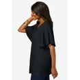 thumbnail image 2 of Jessica London Women's Plus Size Stretch Knit Flutter Sleeve Tunic, 2 of 5