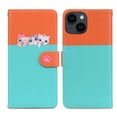 thumbnail image 6 of Cute Cartoon Wallet Phone Case for iPhone 14 Plus, with Card Holder Soft PU Leather Kickstand Cover for Men and Women Magnetic Shockproof Protective with Lanyard for iPhone 14 Plus, Skyblue, 6 of 9