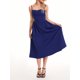 thumbnail image 4 of Vestido midi casual de verano para mujer, sin mangas, sin espalda, vestido de una línea de moda con bolsillos laterales de corte bajo,Dark Blue,L, 4 of 8