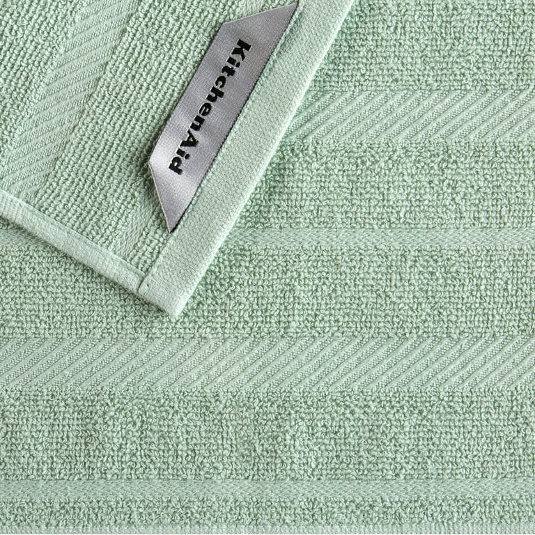 kitchenaid albany kitchen towel 4-pack set, cotton, grey/white, 16x26