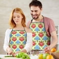 thumbnail image 5 of Pioneer Flower Floral Print Pattern Cotton Linen Apron with Pockets, Waterproof Adjustable, 33x27 Inch for Kitchen, Gardening, BBQ, Salon, 5 of 6