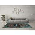 thumbnail image 3 of Ahgly Company Indoor Rectangle Persian Light Blue Traditional Area Rugs, 6' x 9', 3 of 4
