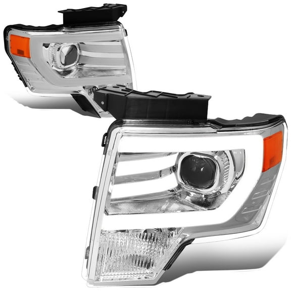 DNA Motoring For 09-14 Ford F150 LED DRL Chrome Amber Corner Projector Headlight Lamps Pair